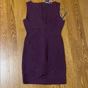 Herve leger purple bodycon dress size M